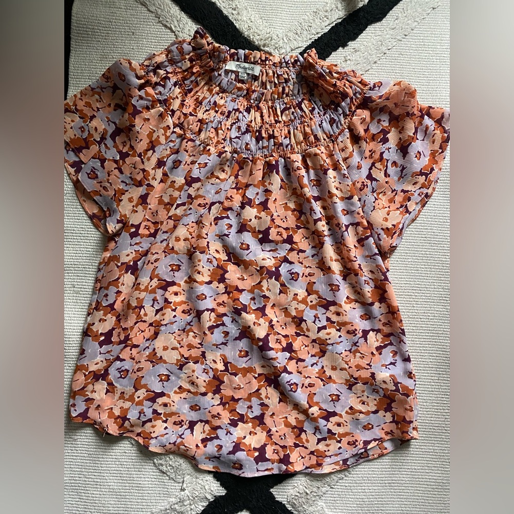 Madewell Floral mockneck  XXS EUC